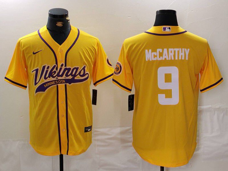 Men Minnesota Vikings #9 Mccarthy Yellow Joint Name 2024 Nike Limited NFL Jersey style 6->minnesota vikings->NFL Jersey